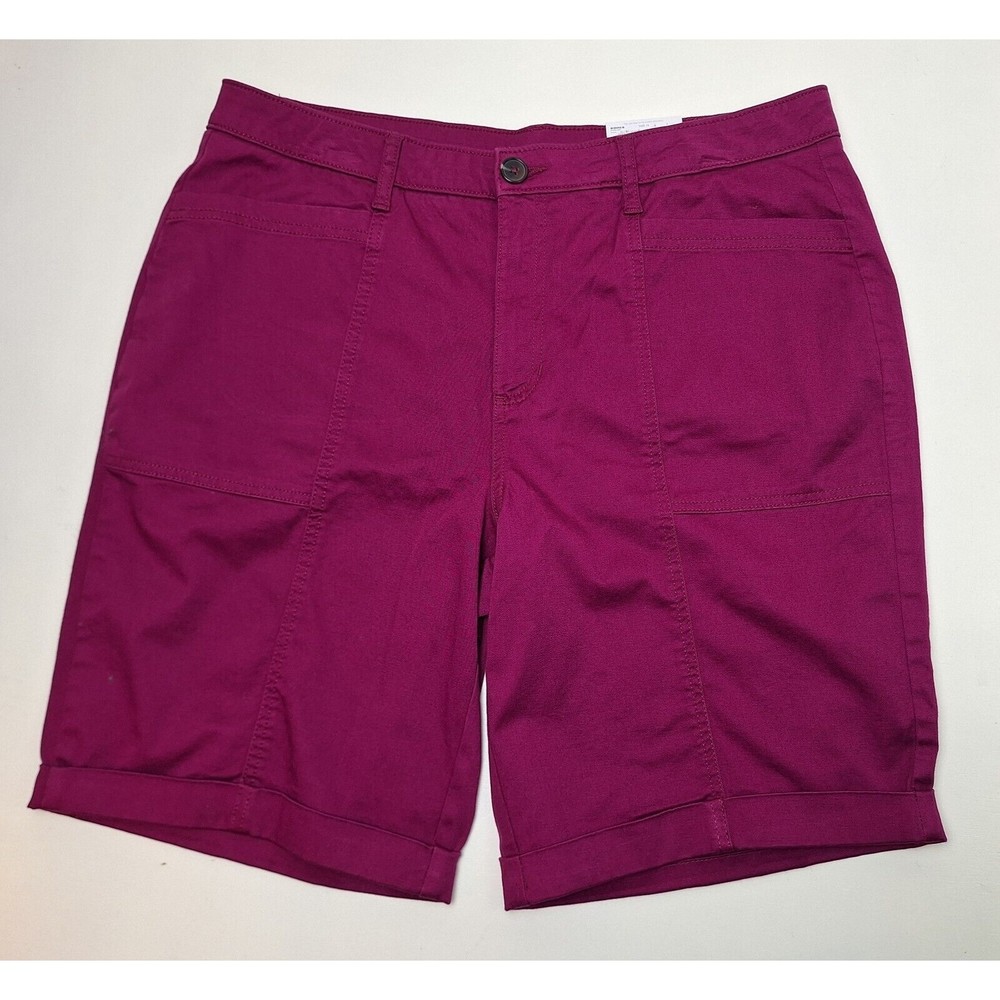 Croft & Barrow Sauvignon Wine Mid Rise Stretch Cuffed Twill Shorts Women's 16